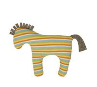 Doudou Hochet Coton Bio Organic Efie Cheval Coloré & Rayé 18 cm - Doudou Bio Naturel
