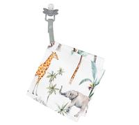 SEVIRA KIDS - Doudou lange attache tétine en coton, Safari Made in France