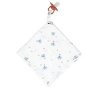 SEVIRA KIDS - Doudou lange attache tétine en gaze de coton, Bleuet Made in France