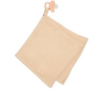 Doudou lange attache tétine en gaze de coton jeanne biscuit TU