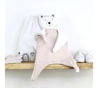 Doudou lange ours brun amande