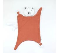 Doudou lange ours brun brique