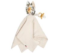 Doudou lapin attache tétine en gaze de coton néo vintage néo vintage imprimé floral, be TU