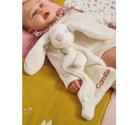 Doudou lapin bi-matière personnalisable blanc TU