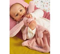 Doudou lapin bi-matière personnalisable rose TU