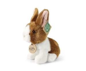 Doudou lapin blanc/marron 16 cm respectueux de l'environnement