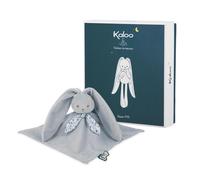 Kaloo - Lapinoo - Doudou Lapin Bleu - Peluche Bébé - Carré 30 x 30 cm - Bi-Matières Viscose et Velours Côtelé Très Doux - Boîte Cadeau - Dès la Naissance, K218003