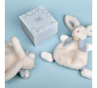 Doudou Lapin Bonbon bleu gris (25 cm)