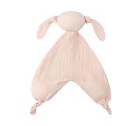 Doudou Lapin Double Couche Mousseline Coton, Couverture de Sécurité Plat, Mignon Jouet pour Bébé, Cadeau Naissance, Pour Garçon et Fille 0 Mois à 1+ Ans