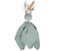 Doudou lapin en gaze de coton safari vert TU
