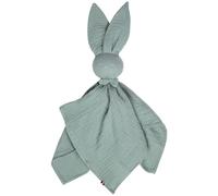 Doudou lapin en gaze de coton jeanne vert de gris TU