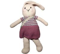 Doudou Lapine Violette 28cm Pebble® Maille Crochet Coton Bio -