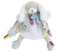 DOUDOU ET COMPAGNIE- Marionnette Doudou Peluche Chien - 28 cm - Gris - Collection Toopi - Idée Cadeau Naissance - Jouet Éducatif Interactif Amusant - Garantie Doudou Perdu - DC3082