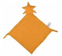 Doudou mouchoir Étoile en gaze de coton - Jaune Moutarde - l 30 x L 46 cm
