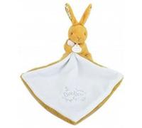DOUDOU ET COMPAGNIE - Lapin Ocre avec Doudou Mouchoir à Fleurs - Peluche Bébé Mixte Ultra Douce - Doudou Naissance avec Boîte Cadeau pour Offrir - Garantie Doudou Perdu - DC4363