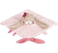 Nattou Doudou Plat Lapin Nina, Nina, Jade et Lili, 27 x 20 x 5 cm, Beige/Rose