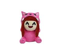 Doudou omz plush, fille souriante avec bonnet, couleur rose fushia, 20 cm