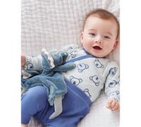 Noukies Doudou marionnette Dinosaure Ops Bleu – Éveil et sommeil – Cadeau de naissance