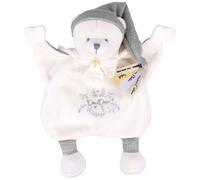 DOUDOU ET COMPAGNIE - Pantin Ours ARGENT Cape Collector - Peluche Ultra Douce 25 Ans - Doudou Bébé Mousseline Élégant avec Bonnet - Idée Cadeau Naissance - Garantie Doudou Perdu - DC4336