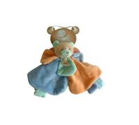 Doudou ours plat bleu vert - Baby’Nat Douceur Flower