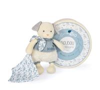 Doudou pantin chien en coton Bio - DOUDOU ET COMPAGNIE - Bleu - Bébé - 0 mois - Naissance