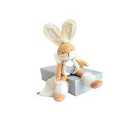 Doudou pantin lapin de sucre blanc -
