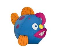 Doudou peluche poisson globe 24 cm bleu - peluche molle enfant - facile a saisir - set animal marin + carte tigre