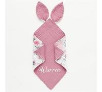 Doudou personnalisé en mousseline bio pour bébé, cadeau de naissance, mouchoir pour bébé, serviette de salive douce, serviette de toilette pour le visage des enfants. (C)