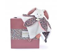 Doudou et Compagnie - Doudou pétale Lapin Rose - Collection Bohaime - Blanc - Naissance