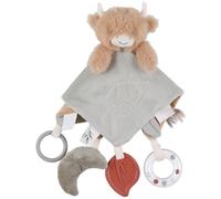 NOUKIE’S - Doudou Fluffy - Peluche Hochet avec Activités et Etiquettes Ludiques - Attache Sucette et Fonction Marionnette - Jouet Réconfortant et Sensoriel pour Bébé - Cadeau Naissance