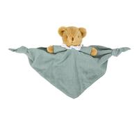 Doudou plat avec hochet ours celadon