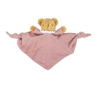 Doudou plat avec hochet Ours Vieux Rose