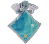 Doudou plat dumbo l eléphant 20 x 20 cm - set doudou enfant disney avec mouchoir gris et bleu