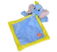 Doudou plat elephant dumbo bleu et jaune 18 x 18cm - peluche enfant - disney Bleu G