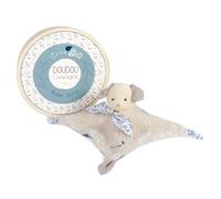 Doudou plat en coton Bio - Doudou et Compagnie - Chien bleu - Mixte - 0 mois - Naissance - Beige - Bleu