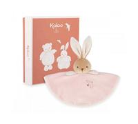 Doudou plat lapin rose avec boite