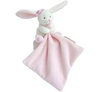 Doudou plat lapin rose J'aime mon doudou