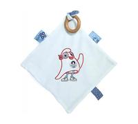 Doudou Plat Mascotte Jeux Olympiques Paris 2024 Avec Anneau En Bois - 25 Cm