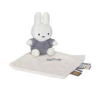 Doudou plat miffy - fluffy bleu et blanc TU