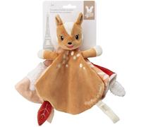 Vulli - Doudou Fanfan Le Faon - Doudou Plat Multitexture pour Bébé 0 Mois+ - avec Attache Sucette - Jouet D’éveil Sensoriel Léger Et Facile À Saisir - Ideé Cadeau Naissance Mixte