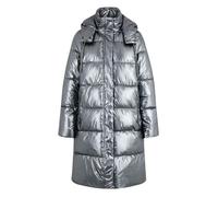 Doudoune à capuche coupe droite FEMME MORGAN argentée longue matelassée 40