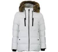 Peak Mountain Doudoune à capuche en fourrure femme Bleu M