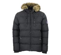 Peak Mountain Doudoune femme à capuche en fourrure Noir S