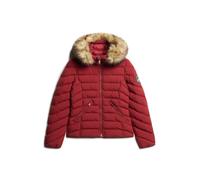 Superdry Fuji Faux Fur Padded Jacket Rouge XS Femme