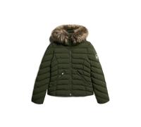 Superdry Fuji Faux Fur Padded Jacket Vert 2XS Femme