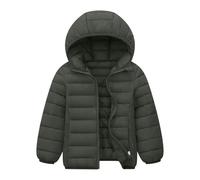 Doudoune À Capuche Enfant, Automne Hiver Blouson Unisexe Doublure Polaire À Capuche Manches Longues Col Rond avec Fermeture Éclair Et Poche Hiver Automne Vêtements pour Thermique Casual