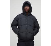 Doudoune à capuche et empiècements homme - noir - XL, noir