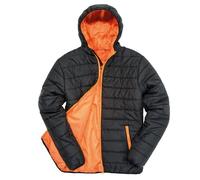 Doudoune À Capuche Homme - R233m - Noir Et Orange
