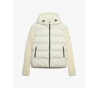 Superdry Doudoune Cable Knit Sleeve Hybrid à capuche manches en tricot femme Blanc L