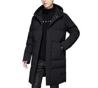 Doudoune à capuche pour homme - Manteau d'hiver rembourré à capuche avec fermeture éclair - Veste de montagne multi-poches - Poignets tempête - Poche poitrine zippée - Poche intérieure - Couleur unie